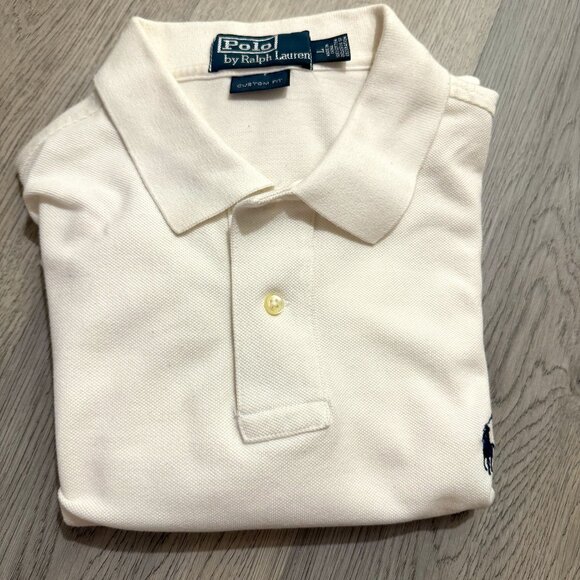 Men's Polo Ralph Lauren Custom Slim Fit Solid Mesh Polo Shirt - Picture 1 of 4